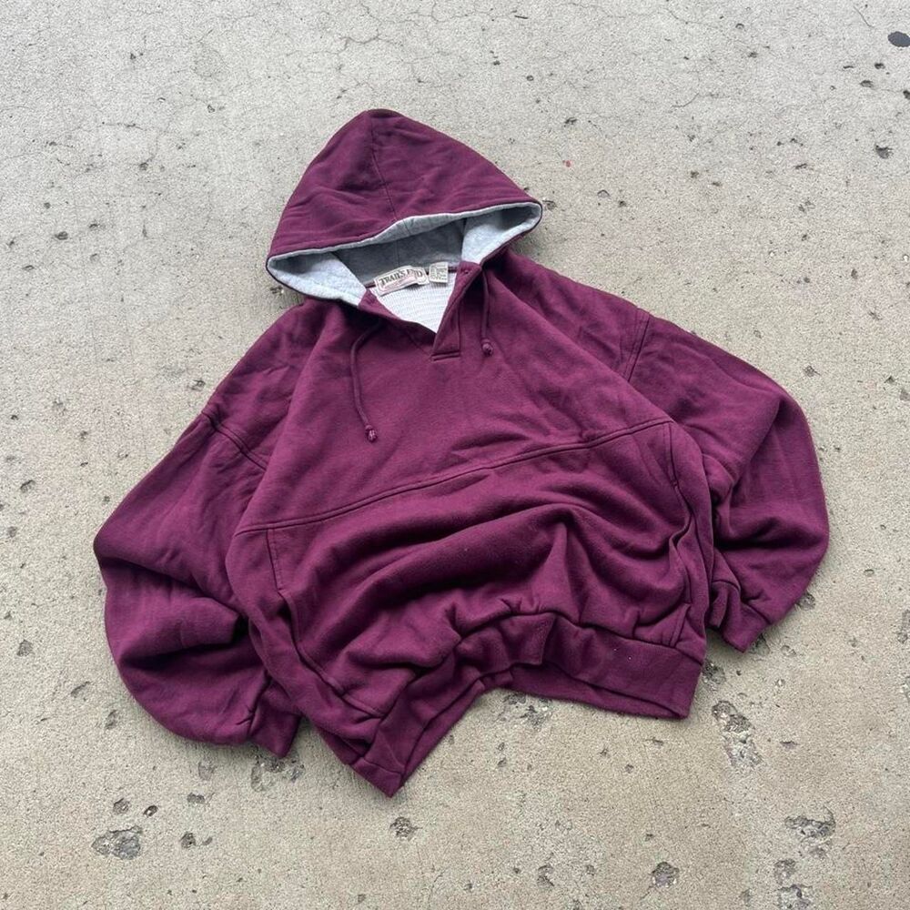 Vintage Trails End Thermal Henley Streetwear Y2K Hoodie